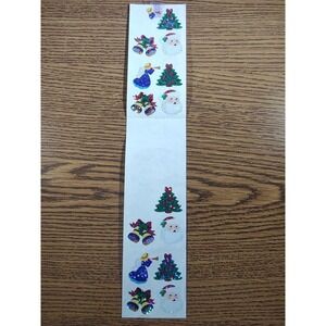 Vtg SANDYLION Prismatic STICKER CHRISTMAS ANGEL SANTA BELLS TREE 4 Full/Partial